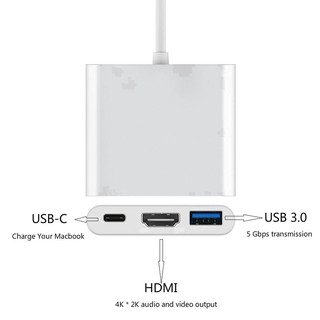 3 em 1 Hub Tipo C para HDMI USB 3,0 Conversor 4K / Adaptador Shell Alumínio-new.br (1)