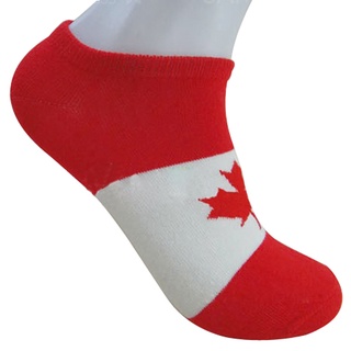 Pair of Red & White Fashion Maple Leaf Canada Flag Pattern Socks For Men (2)