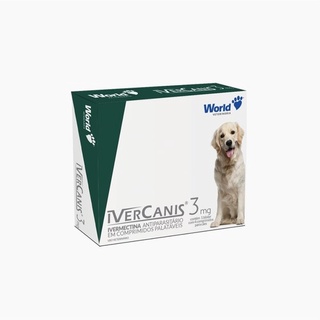 Vermifugo Ivercanis 3mg Remédio para Sarna Carrapatos Cachorro cães 15kg (1)
