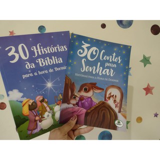 kit c/2 livros de histórias - 30 contos para sonhar + 30 histórias da Bíblia