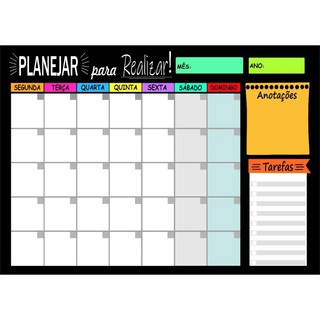 Quadro Planner Planejamento Mensal e Semanal Lousa Acompanha uma Caneta 03 imas de Brinde top