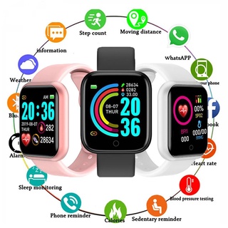 Smartwatch Y68 D20 for Android / IOS de pressão arterial e frequência cardíaca Relógio inteligente