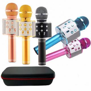 Microfone sem Fio Bluetooth WS858 para Karaokê / Microfone Mágico Condensador com Alto-falante para Celular / Música (1)