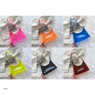 Hula Transparent Clear Jelly Handbag Shoulder Bags for Women Elegant Evening Party Underarm Bag Totes Female Purse