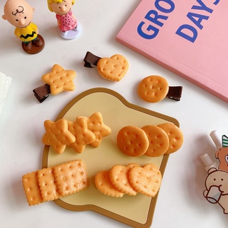 【KT】 Yummy! delicious biscuits hairpin cookie hairclip duck's beak clip long tail clip cute girl's hair ornament girl's headdress