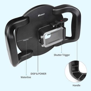 Underwater Diving Dome Port for GoPro Hero 9 Dual Handle Trigger Underwater Waterproof Case Lens Cover (6)