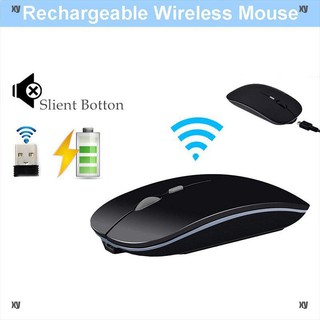 Mouse Sem Fio Recarregável Silencioso Com Botão Usb Ultra Fino 2.4ghz