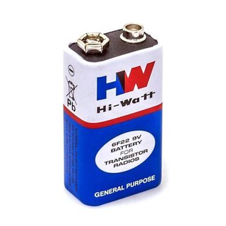 Bateria 9V Hi-Watt Long Life HW 6F22M