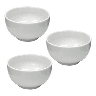Cumbuca 500ml ( 3 UNIDADES) Tigela Bowl Porcelana Branca Japonesa Sopa Caldo Açaí Consume (1)
