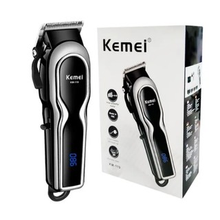 Máquinas Cortador de cabelo Kemei KM-119 prata 110V/220V Profissional Sem Fio Display Led
