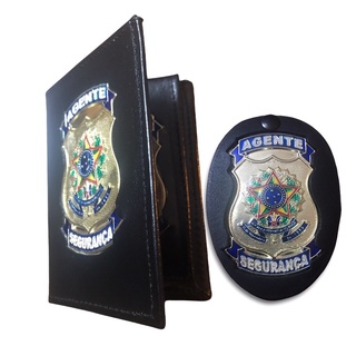 kit Carteira E Distintivo Porta Funcional Agente Segurança - Luxo - Oficial (1)