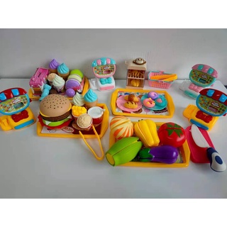 Kits de comidinha infantil menina simulação verduras, pões, doces Hora do lanche Chocalho de recém nascido Kit de médidco LOL (1)