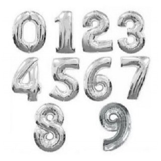 Balão Bexiga Prata 18 Pol Números Numero Metalizado (1)