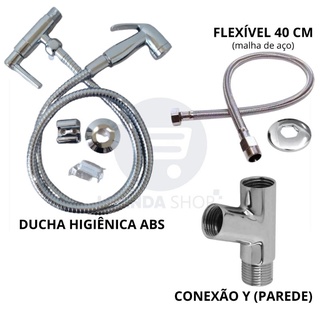 Kit - Ducha Higiênica ABS c72 + Engate Flexível 40 cm + Conexão Y