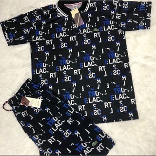 conjunto masculino Camiseta Polo Lacoste e shorts Lacaster kit lacoste camiseta polo dry fit bermuda tac tel com elastano .
