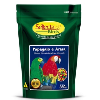 Sellecta - Papagaio E Arara 350g ração extrusada alimento completo