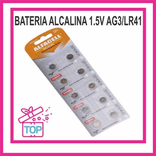 BATERIA ALCALINA 1.5V AG3/LR41 CARTELA COM 10 UNIDADES