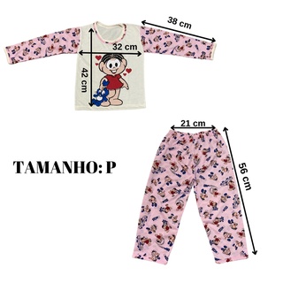 Pijama Feminino Infantil Personagem Thais / Pijama Infantil Manga Longa (2)