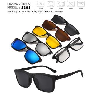 DEARMILIU Ultra-light 6pcs/1set Polarized Clip On Sunglasses Men Women Magnetic Eyewear Eyeglass Frames Optical Glasses (8)