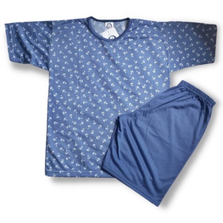 Conjunto Pijama Camisa Masculina e Bermuda Verão Juvenil Poliéster Estampado (3)