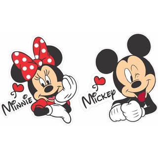 Etiqueta Mickey e Minnie - Modelo 2 - para potes, utensilios, decoração e mais