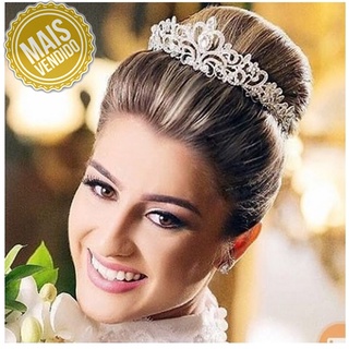 Tiara coroa noiva prata Debutante 15 anos princesa adulto criança Casamento strass porta coque arranjo cabelo