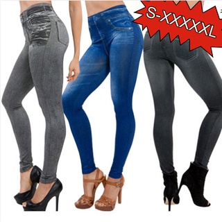 Mulheres De Slim Denim Leggings Com Bolso De Cintura Alta Slim Fit Calças Jeans