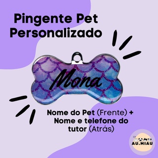 Pingente Plaquinha De Identificação Para Pets Personalizado Com Nome Telefone Desenho
