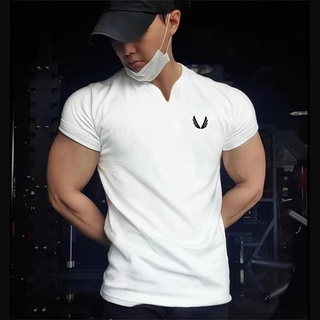 Camiseta Masculina De Algodão / Manga Curta / Casual / Esportiva / Corrida / Treino / Musculação 2021 (1)