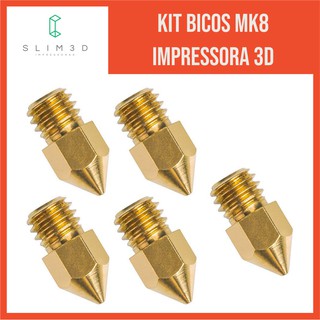 Kit 5 bicos - MK8 1.75mm para impressoras 3D