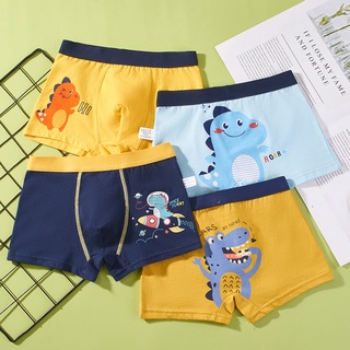 4 peças de roupa íntima infantil de algodão puro meninos cueca boxer meninos calça de quatro cantos cueca de bebê calções de estudante