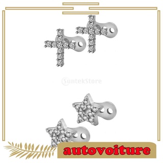 4 Pieces Dermal Anchor Tops and Base Titanium Steel Piercing Jewelry