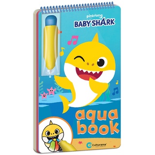 Aqua Book Baby Shark Desenhos Para colorir Com Água Culturama Pincel PINKFONG - Diversão da Garotada Pintar Canetinha com Água