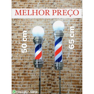 Barber Pole 50 cm Com Globo 110W/220W - Poste de Barbeiro