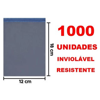 1000 envelopes 12x18 cm (+ cm aba) Plástico de segurança, Embalagem Correio