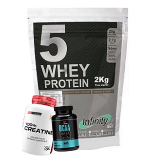 Kit Whey Protein 2kg + Bcaa(60 caps) + Creatina (100 grs)