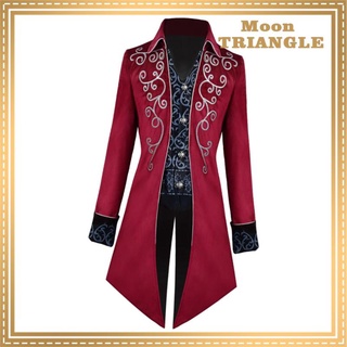 Male Medieval Tailcoat Steampunk Lapel Overcoat Trench Coat Jacket (6)
