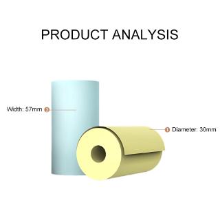 【★★】 Multicolor Photo Paper Mini Printable Sticker Roll Thermal Printers Clear Printing Smudge-Proof Portable 【NOTE】 (6)