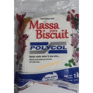 Massa p/ biscuit Natural 1kg Polycol