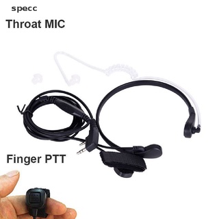 【cc】 Throat Mic Earpiece Headset Finger PTT For Baofeng UV5R 888s Radio Walkie Talkie .