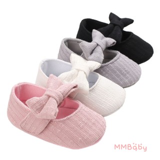 - Sapato de Sola Macia Antiderrapante com Laço Infantil Feminino para Bebês de Berço