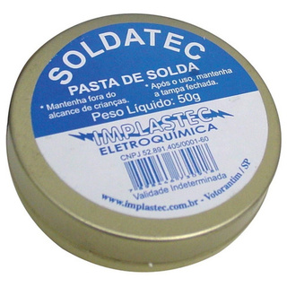 kit 2 latas de Pasta De Solda - Fluxo Em Pasta Soldatec 50g Implastec