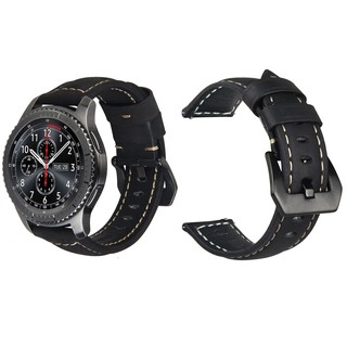 Pulseira Couro preta 20MM (Milímetros) - Diversos Smartwatch: Samsung Gear/ Amazfit Bip /Galaxy Watch/ Garmin /Motorola Moto 360 / Huawei / Ticwatch / Daniel Wellington / Pebble / Nokia Steel HR / SUUNTO / TIAN WANG