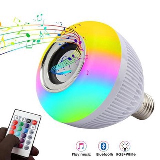 Lampada Luz Led Rgb Bluetooth Música Caixa Som + Controle