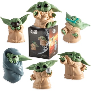 Boneco De Ação Brinquedo Star Wars Baby Yoda 6 Pçs / Conjunto Mini Figurinhas Yoda
