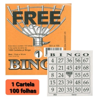 Cartela de Bingo Bloco de Bingo de Jornal 100 folhas Jogo de Bingo Atacado Promoção