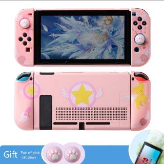 Nintendo Switch Cute Pink Cherry Blossom Protective Shell Soft Shell Color Matching Shell NS Gradient Protective Sleeve (1)