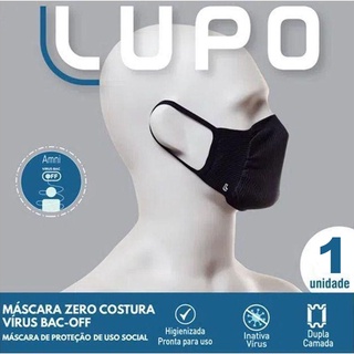 Máscara Lupo Zero Costura Vírus BAC-OFF 36004 Embalagem com 1 Unidade da Mascara
