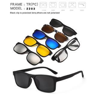 DEARMILIU Ultra-light 6pcs/1set Polarized Clip On Sunglasses Men Women Magnetic Eyewear Eyeglass Frames Optical Glasses (9)