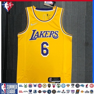 Camiseta James No . 6 NBA 75a Anniversary Lakers Amarelo
